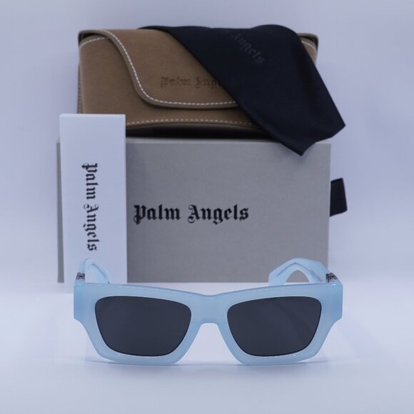 Palm Angels PERI10J MAGNOLIA 4007 Rectangle Sunglasses - Blue/Dark Grey - Picture 2 of 9
